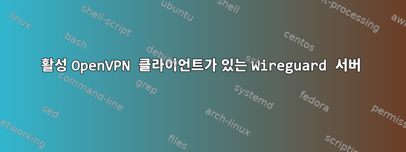 활성 OpenVPN 클라이언트가 있는 Wireguard 서버