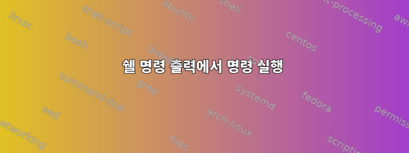 쉘 명령 출력에서 ​​명령 실행