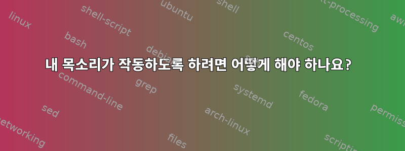 내 목소리가 작동하도록 하려면 어떻게 해야 하나요?