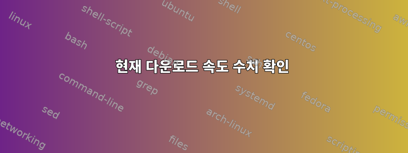 현재 다운로드 속도 수치 확인