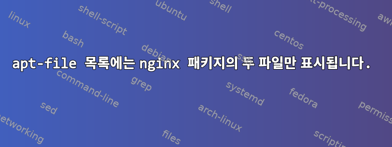 apt-file 목록에는 nginx 패키지의 두 파일만 표시됩니다.