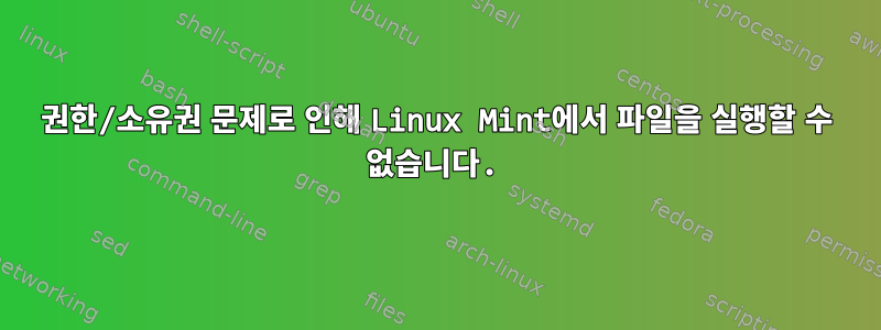 권한/소유권 문제로 인해 Linux Mint에서 파일을 실행할 수 없습니다.