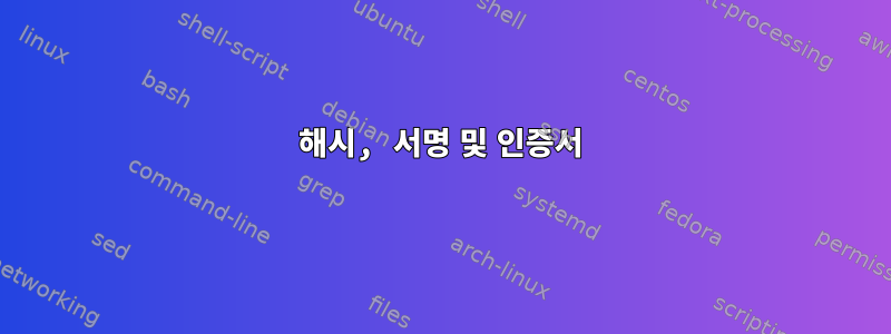 해시, 서명 및 인증서