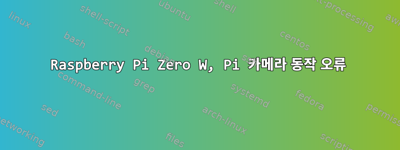 Raspberry Pi Zero W, Pi 카메라 동작 오류