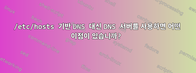 /etc/hosts 기반 DNS 대신 DNS 서버를 사용하면 어떤 이점이 있습니까?