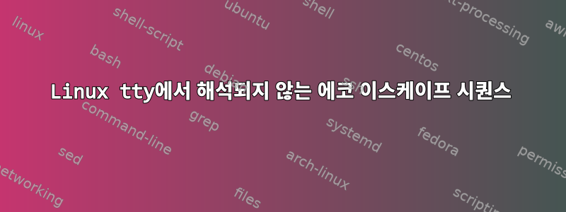 Linux tty에서 해석되지 않는 에코 이스케이프 시퀀스