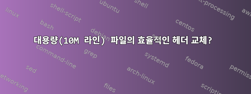 대용량(10M 라인) 파일의 효율적인 헤더 교체?