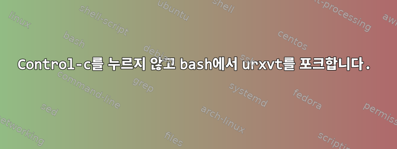 Control-c를 누르지 않고 bash에서 urxvt를 포크합니다.