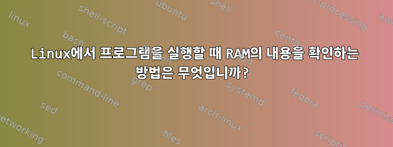 Linux에서 프로그램을 실행할 때 RAM의 내용을 확인하는 방법은 무엇입니까?