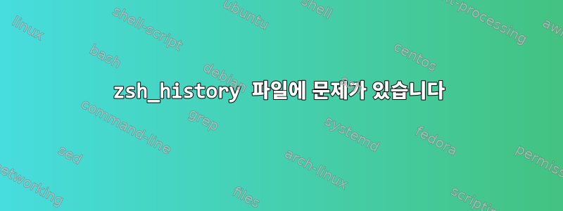 zsh_history 파일에 문제가 있습니다