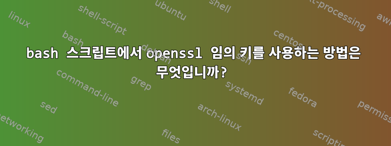 bash 스크립트에서 openssl 임의 키를 사용하는 방법은 무엇입니까?