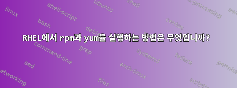 RHEL에서 rpm과 yum을 실행하는 방법은 무엇입니까?