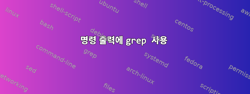 명령 출력에 grep 사용