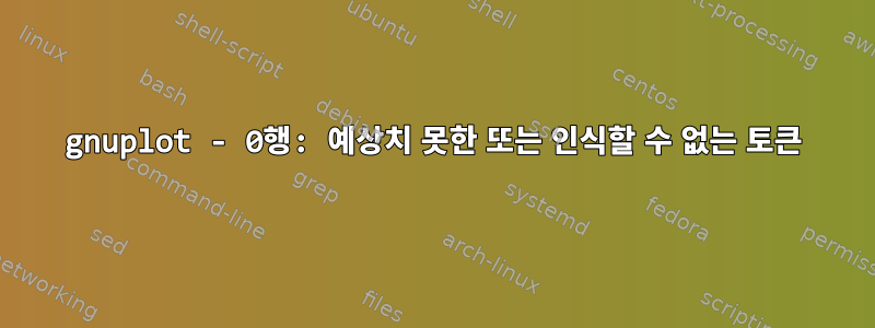 gnuplot - 0행: 예상치 못한 또는 인식할 수 없는 토큰