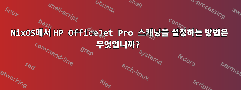 NixOS에서 HP OfficeJet Pro 스캐닝을 설정하는 방법은 무엇입니까?