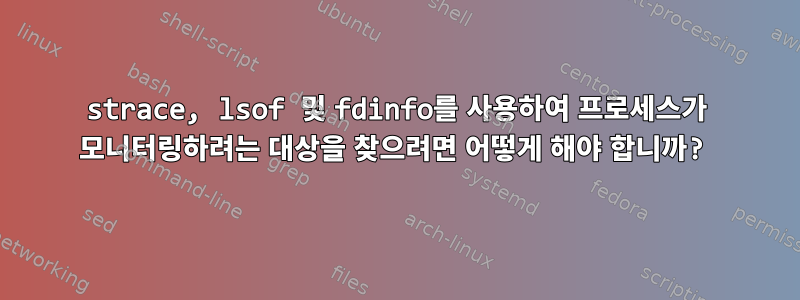 strace, lsof 및 fdinfo를 사용하여 프로세스가 모니터링하려는 대상을 찾으려면 어떻게 해야 합니까?