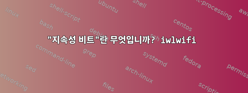 "지속성 비트"란 무엇입니까? iwlwifi