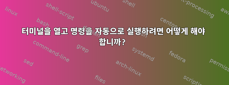 터미널을 열고 명령을 자동으로 실행하려면 어떻게 해야 합니까?