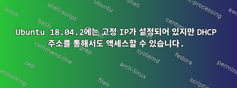 Ubuntu 18.04.2에는 고정 IP가 설정되어 있지만 DHCP 주소를 통해서도 액세스할 수 있습니다.