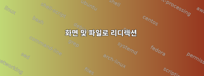 화면 및 파일로 리디렉션