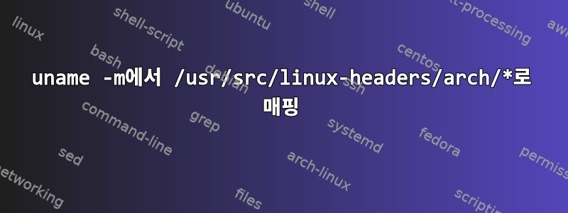 uname -m에서 /usr/src/linux-headers/arch/*로 매핑