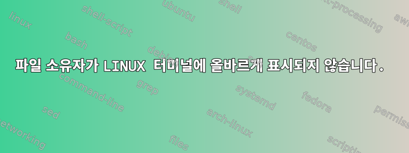 파일 소유자가 LINUX 터미널에 올바르게 표시되지 않습니다.