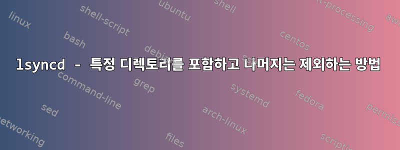 lsyncd - 특정 디렉토리를 포함하고 나머지는 제외하는 방법