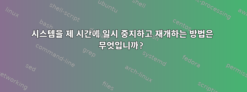 시스템을 제 시간에 일시 중지하고 재개하는 방법은 무엇입니까?