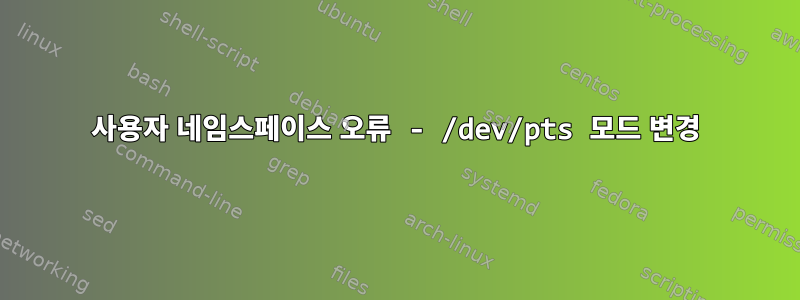 사용자 네임스페이스 오류 - /dev/pts 모드 변경