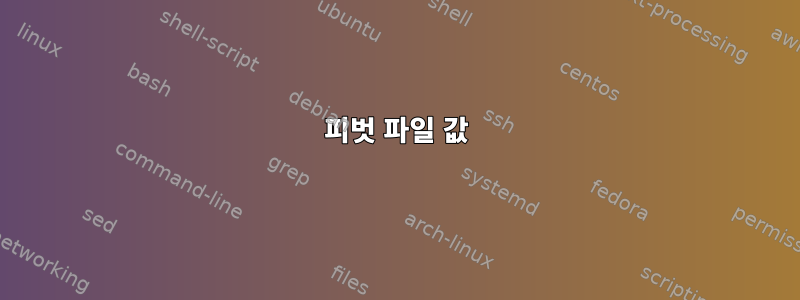 피벗 파일 값