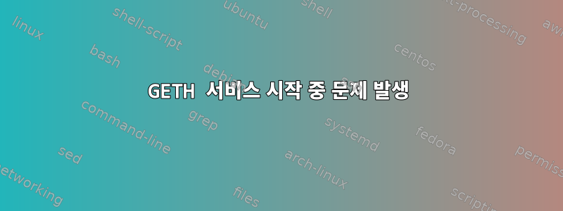 GETH 서비스 시작 중 문제 발생