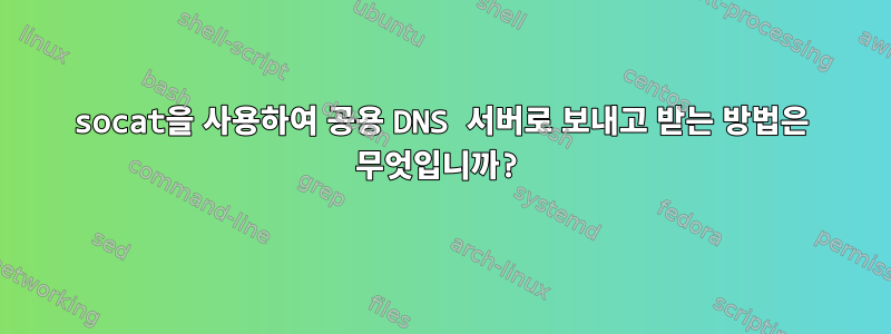 socat을 사용하여 공용 DNS 서버로 보내고 받는 방법은 무엇입니까?