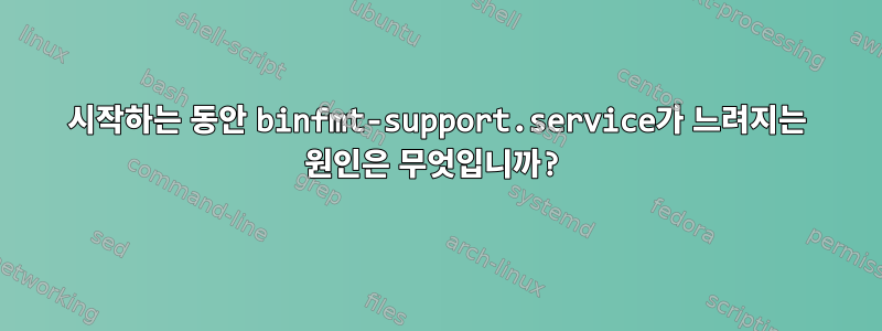 시작하는 동안 binfmt-support.service가 느려지는 원인은 무엇입니까?