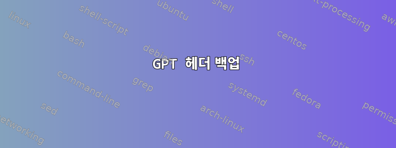 GPT 헤더 백업