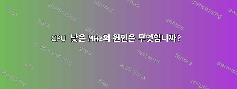 CPU 낮은 MHz의 원인은 무엇입니까?