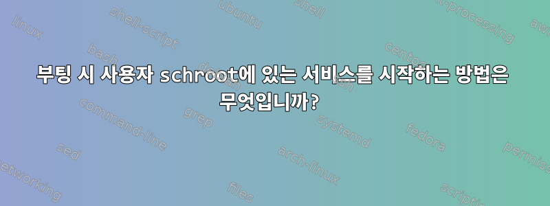 부팅 시 사용자 schroot에 있는 서비스를 시작하는 방법은 무엇입니까?