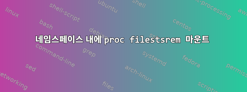 네임스페이스 내에 proc filestsrem 마운트