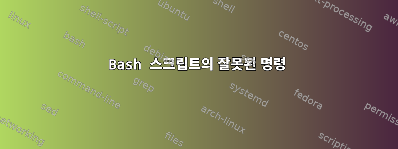 Bash 스크립트의 잘못된 명령