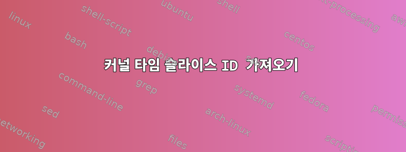 커널 타임 슬라이스 ID 가져오기