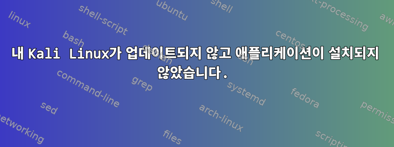 내 Kali Linux가 업데이트되지 않고 애플리케이션이 설치되지 않았습니다.