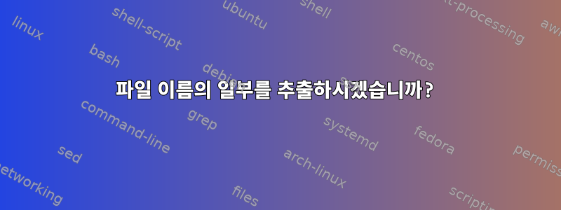 파일 이름의 일부를 추출하시겠습니까?