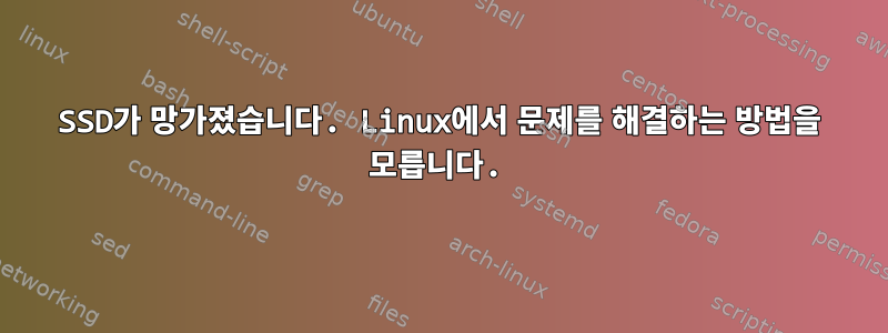 SSD가 망가졌습니다. Linux에서 문제를 해결하는 방법을 모릅니다.