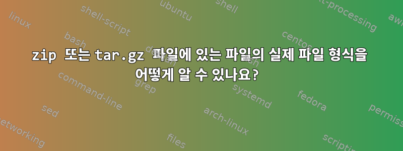 zip 또는 tar.gz 파일에 있는 파일의 실제 파일 형식을 어떻게 알 수 있나요?