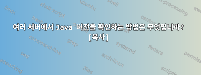 여러 서버에서 Java 버전을 확인하는 방법은 무엇입니까? [복사]