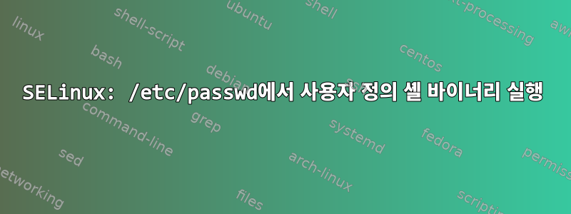 SELinux: /etc/passwd에서 사용자 정의 셸 바이너리 실행