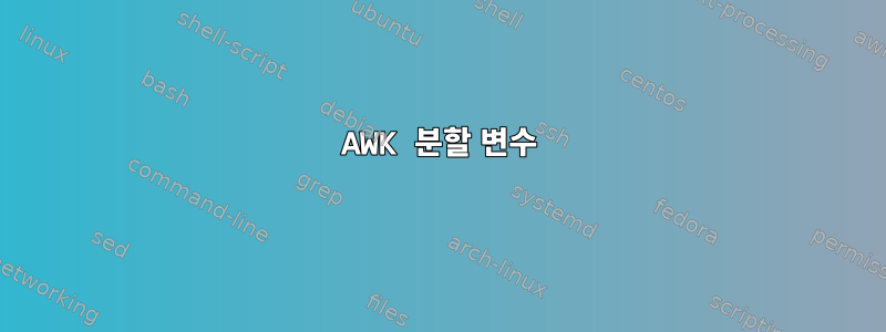 AWK 분할 변수