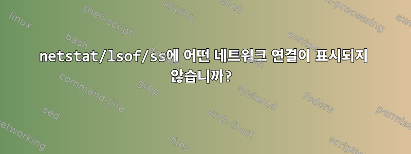 netstat/lsof/ss에 어떤 네트워크 연결이 표시되지 않습니까?