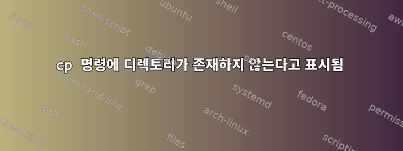 cp 명령에 디렉토리가 존재하지 않는다고 표시됨