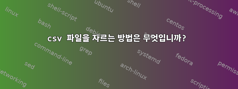 csv 파일을 자르는 방법은 무엇입니까?