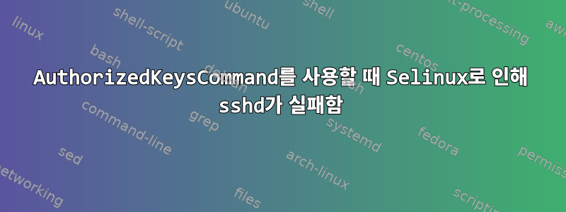 AuthorizedKeysCommand를 사용할 때 Selinux로 인해 sshd가 실패함